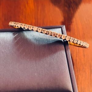 J CREW CZ and GOLD BANGLE BRACELET. NEW!  2” WIDE
